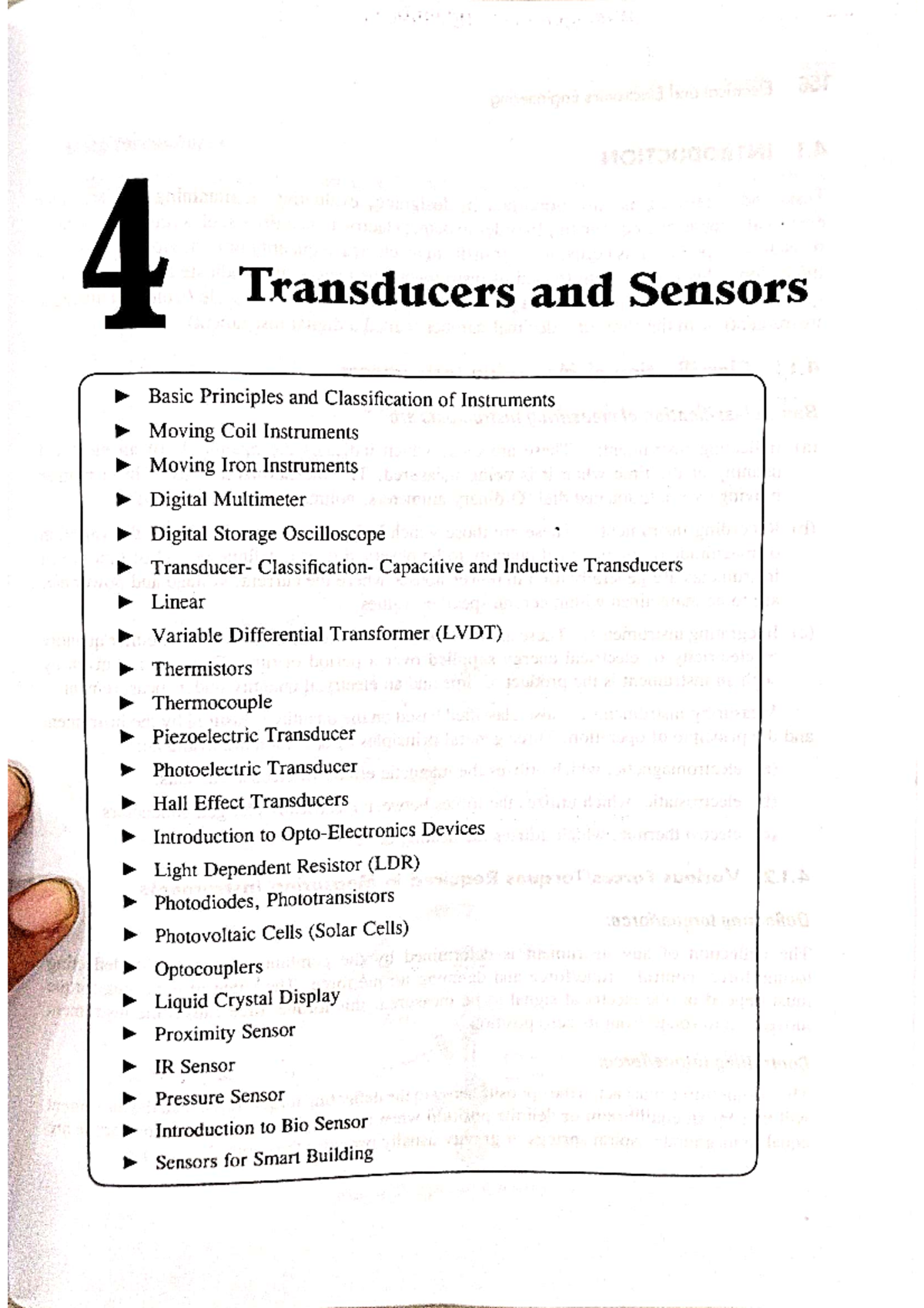 Ch4 Eee - BEST NOTES - 4 Transducers and Sensors Basic Principles and ...