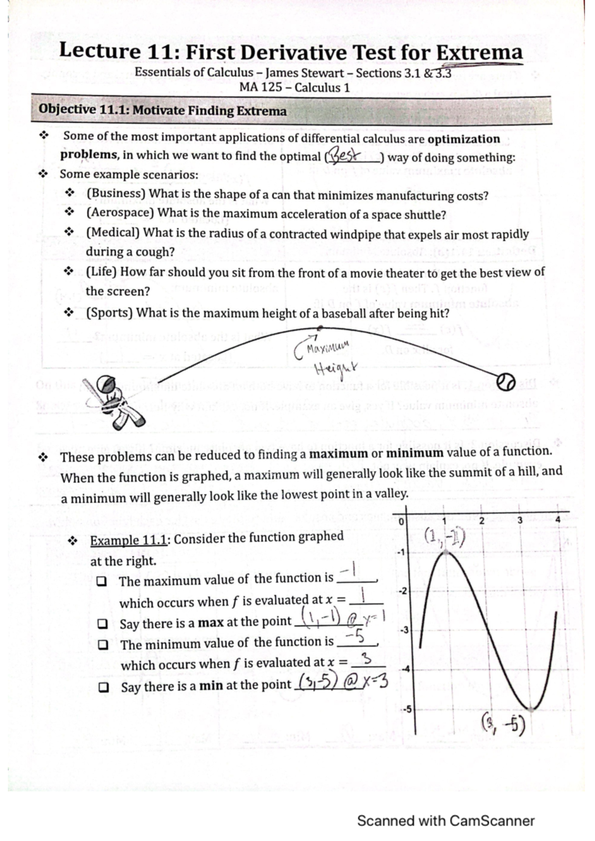 Lecture 11 notes - MA 125 - UAB - Studocu