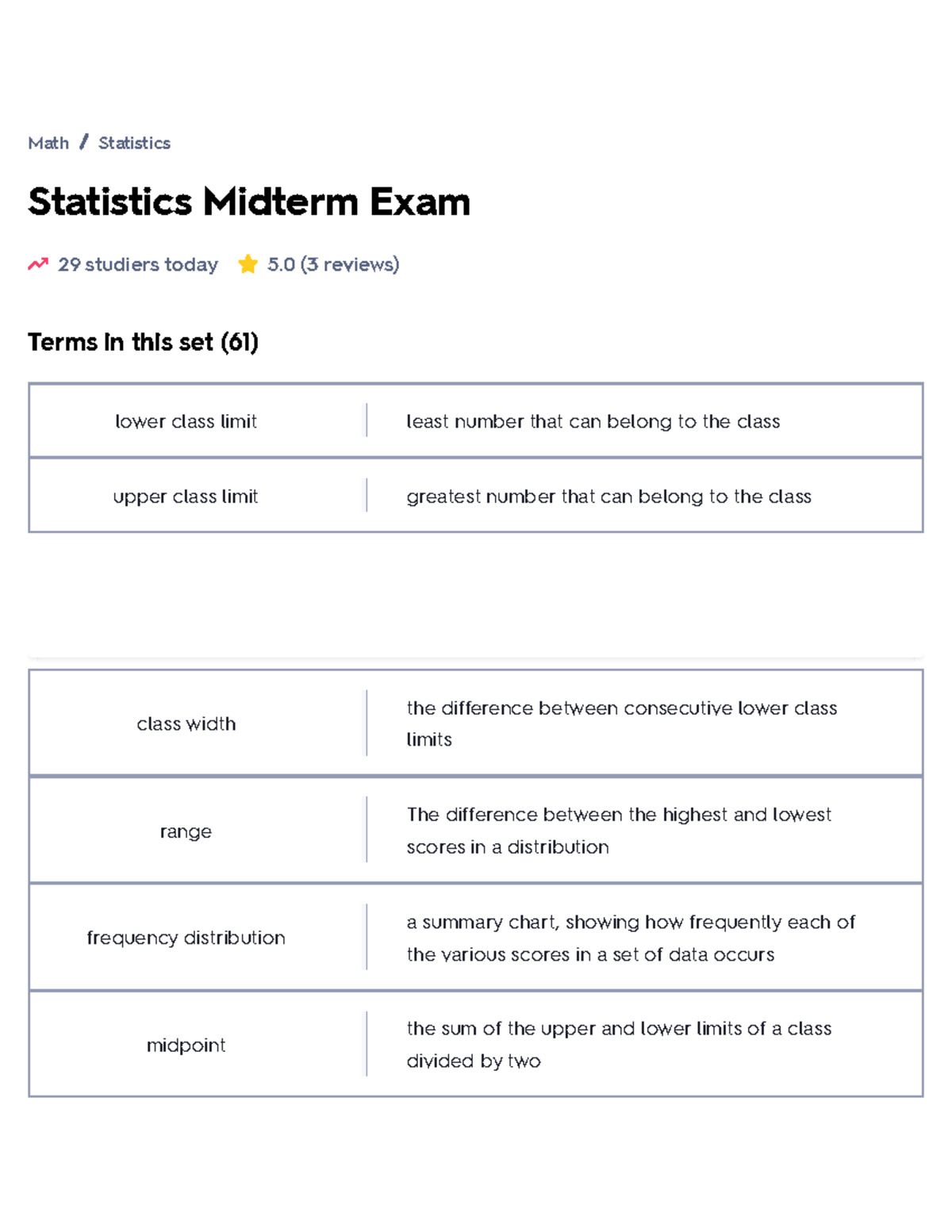 Statistics Midterm Exam Flashcards Quizlet - Deprecated API Usage: The ...