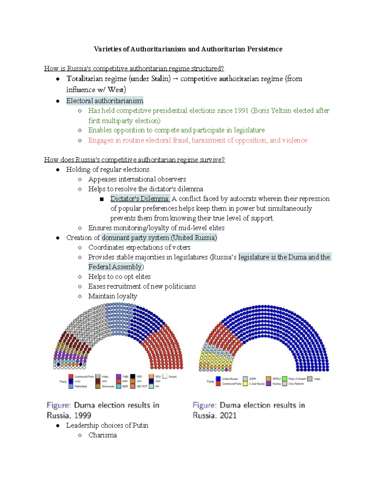 Varieties Of Authoritarianism And Authoritarian Persistence Notes ...