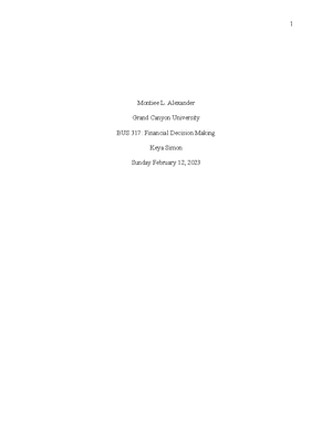 BUS-317 Benchmark - Interpreting Financial Statments - Benchmark ...