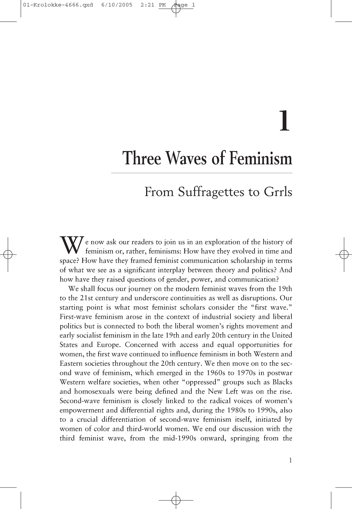 new waves of feminism and our culture essay