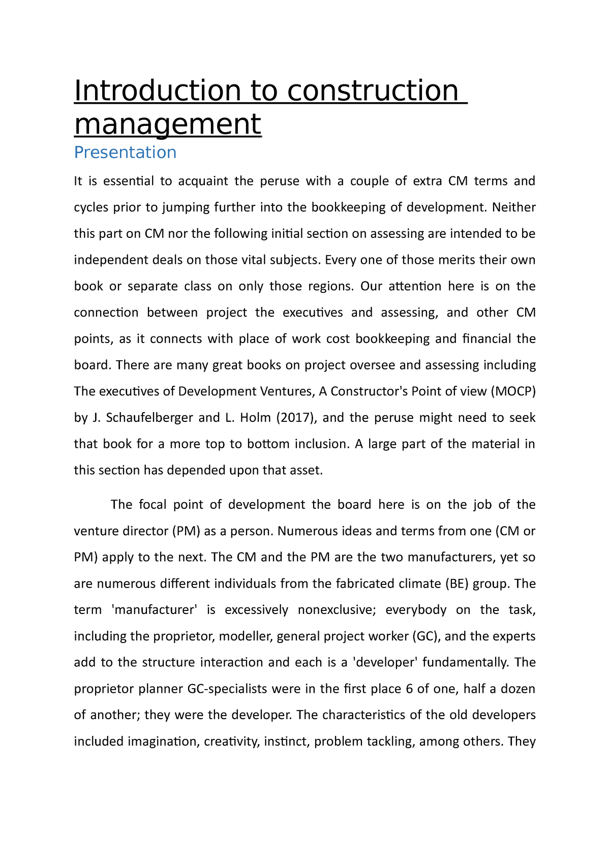 thesis on construction management