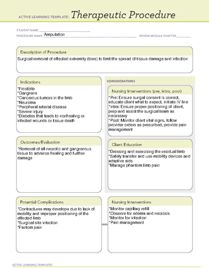 ATI Therapeutic Procedure Template Amputation - ACTIVE LEARNING ...