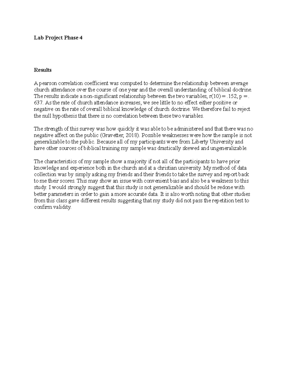 Lab Project Phase 4 - The results indicate a non-significant ...