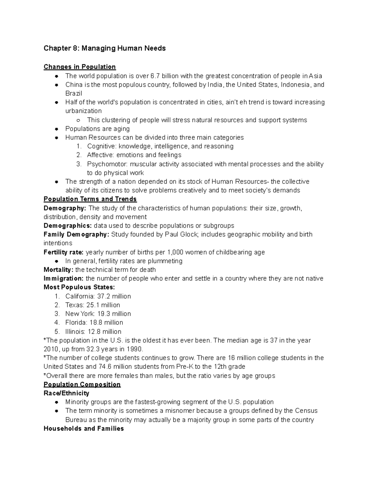 chapter 8.3 human needs assignment sheet answer key