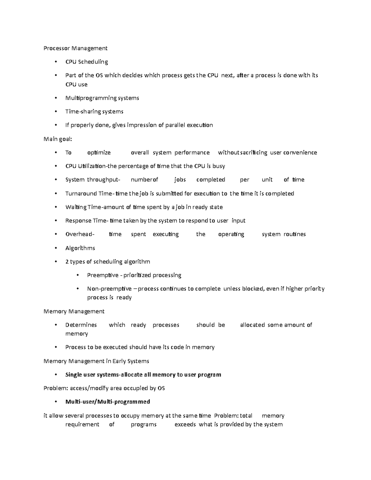 Processor management - Some of these ready processes occupying the ...