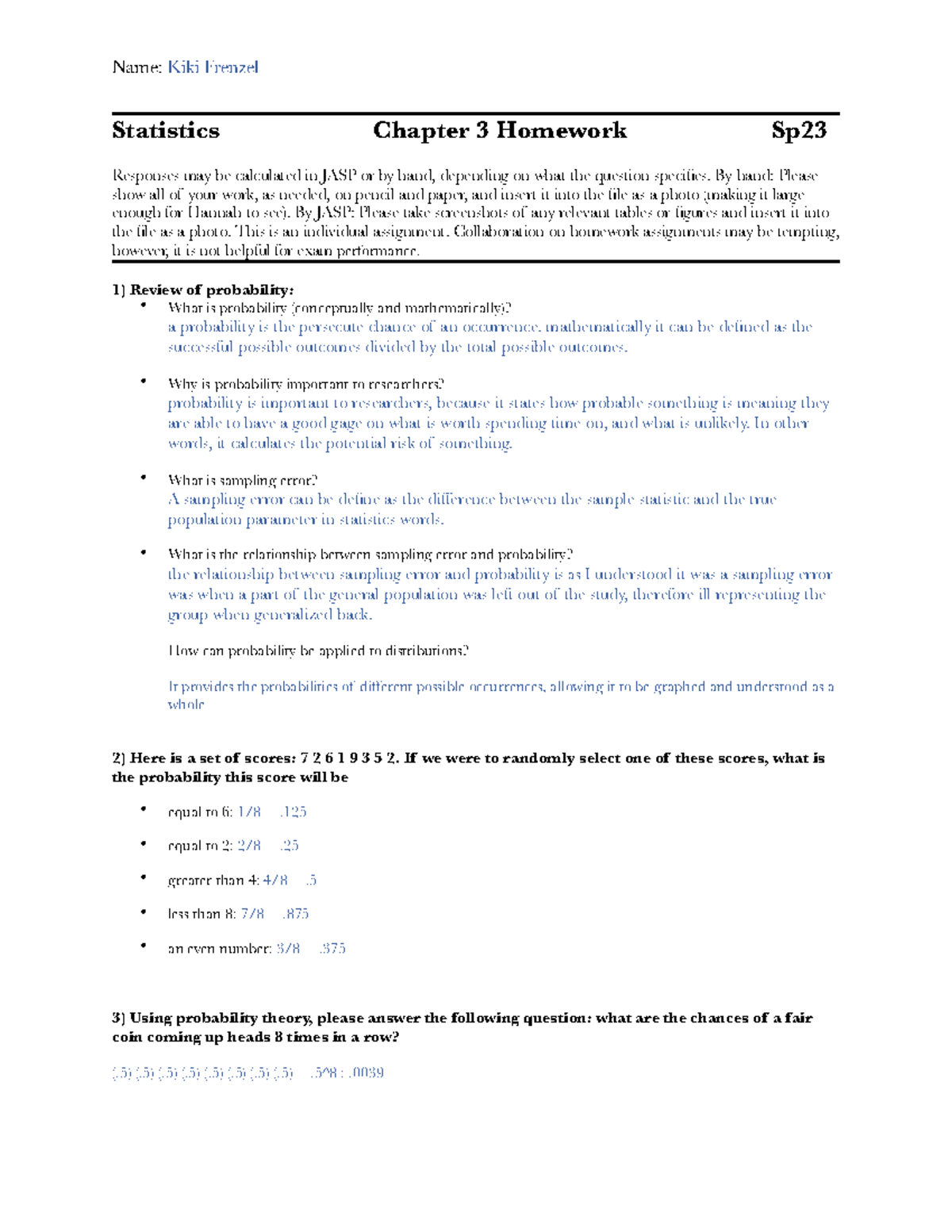 statistics chapter 3 homework answers