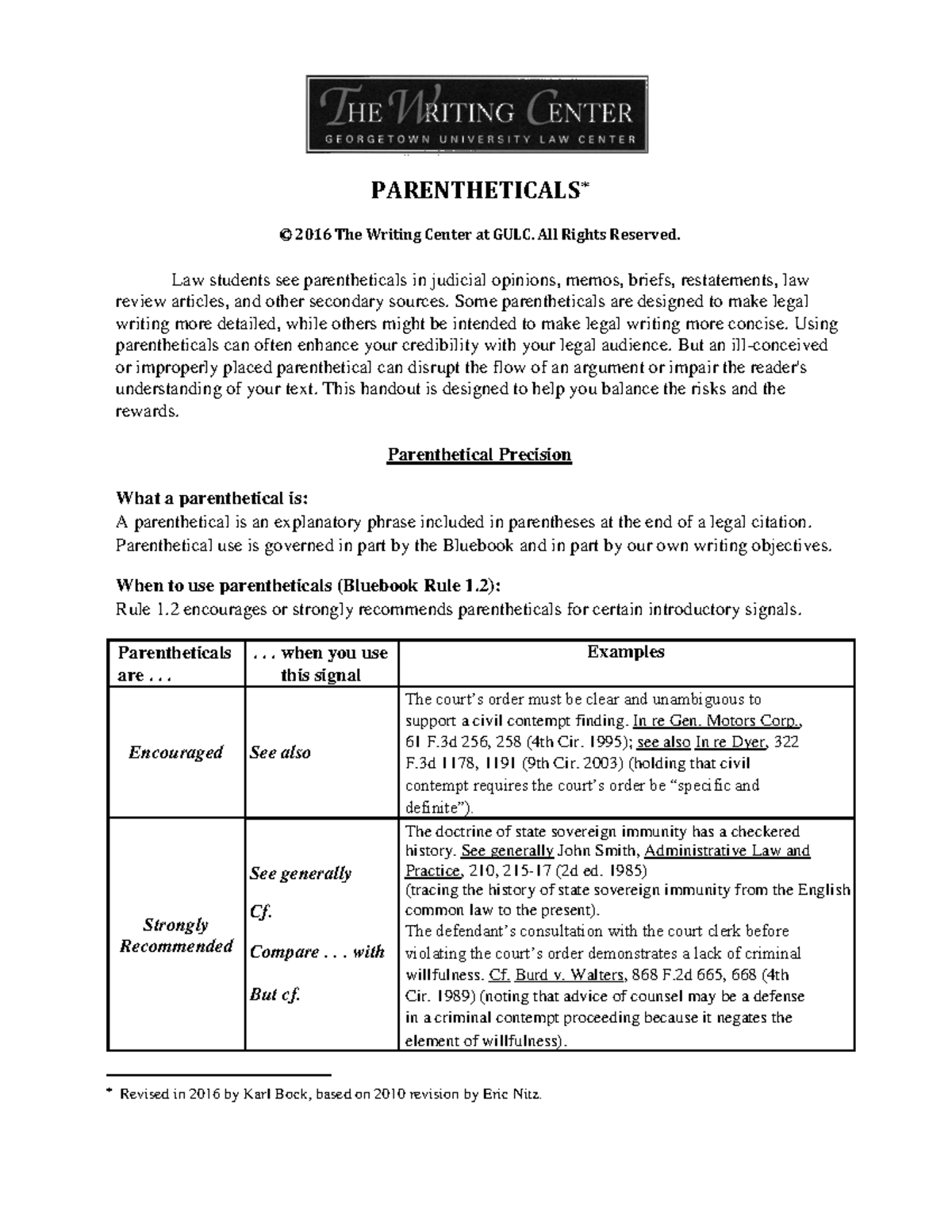 parentheticals-bluebook-handout-guwc-parentheticals-2016-the