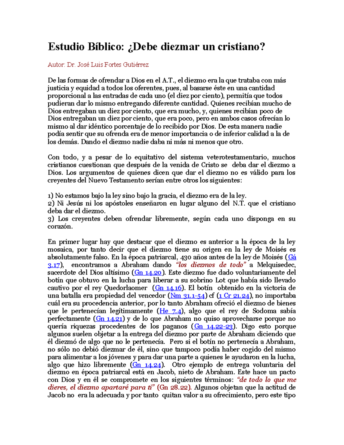 Estudio Biblico sobre el Diezmo - Estudio Bíblico: ¿Debe diezmar un ...