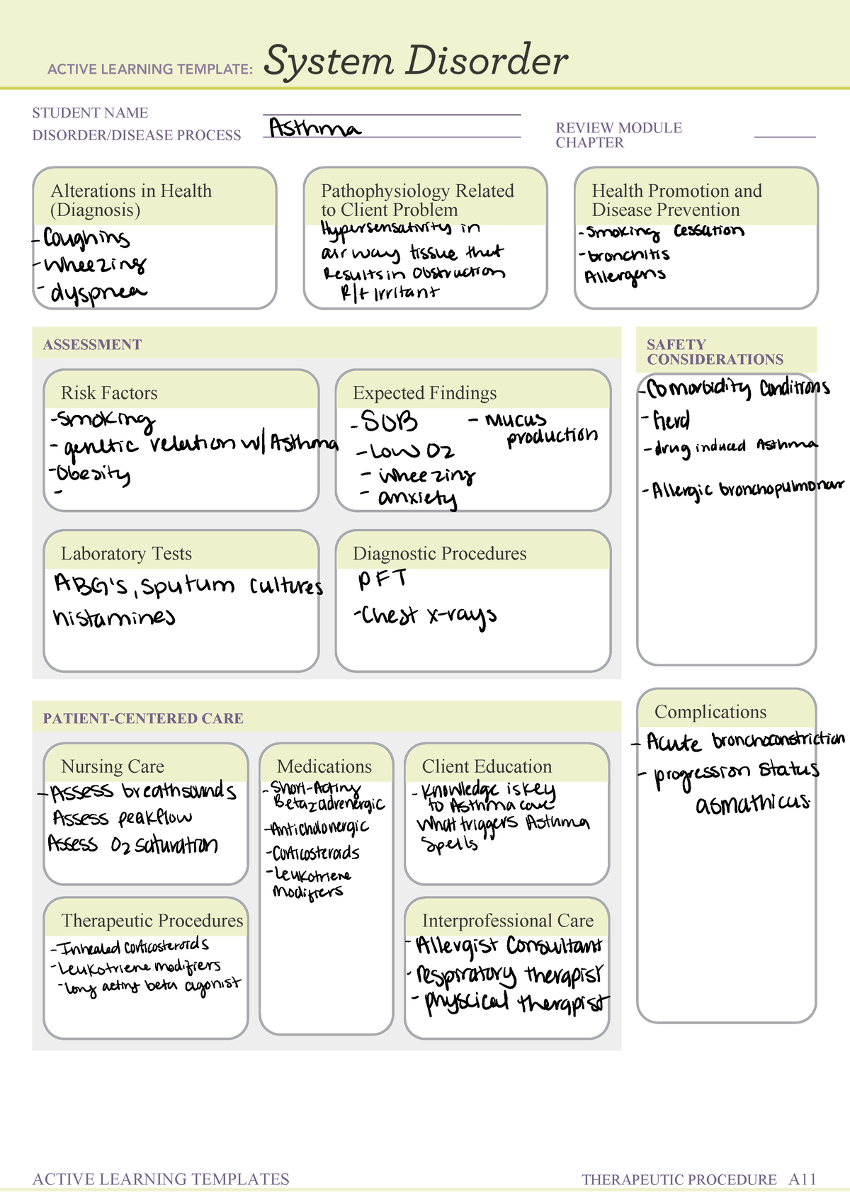 Remediation Exam A - Templates - DISORDER/DISEASE PROCESS REVIEW ...