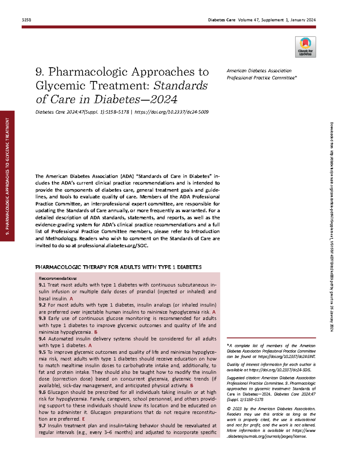 ADA Tratamiento - Muy Buen Documento - 9. Pharmacologic Approaches To ...