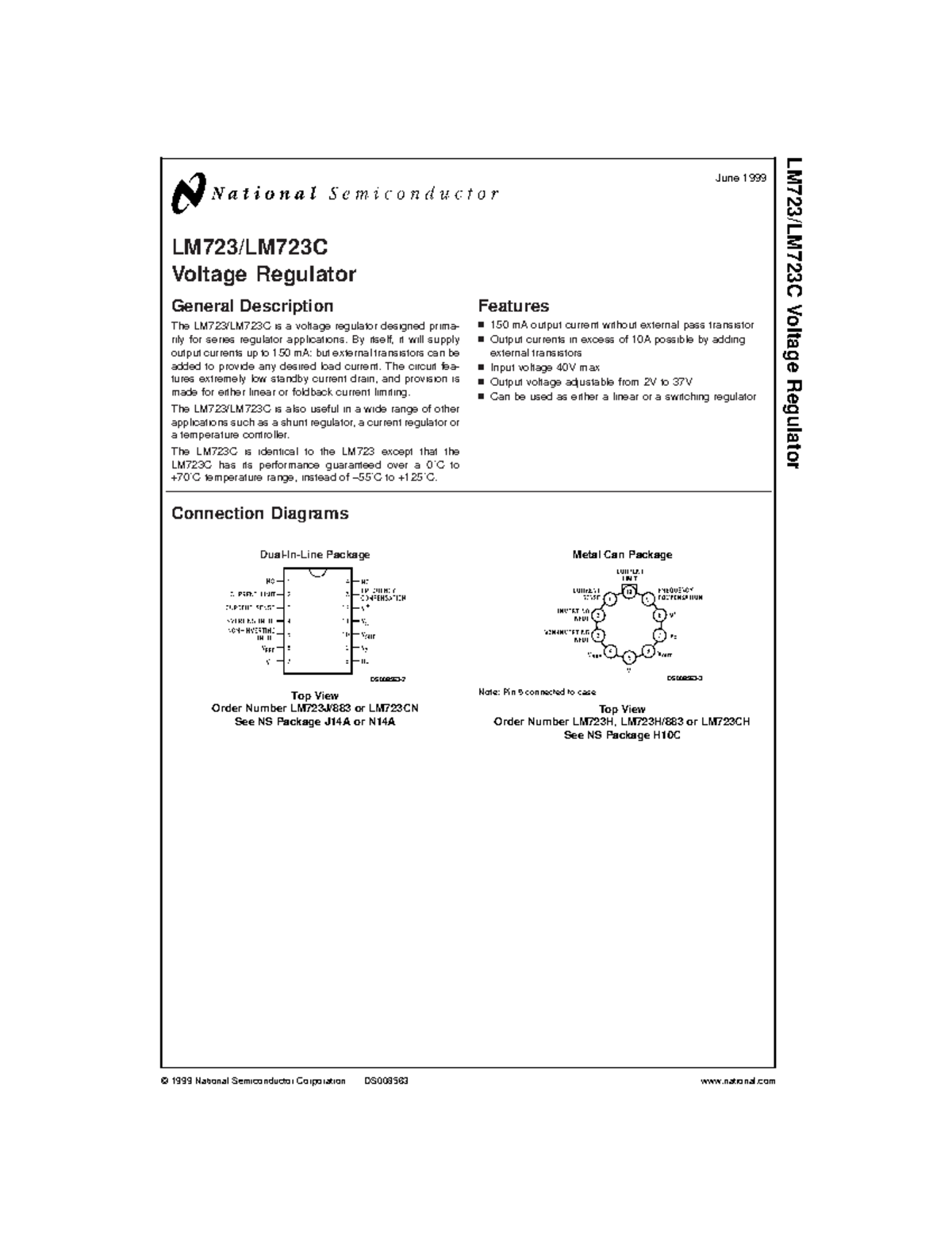 LM723 semiconductor - LM723/LM723C Voltage Regulator General ...