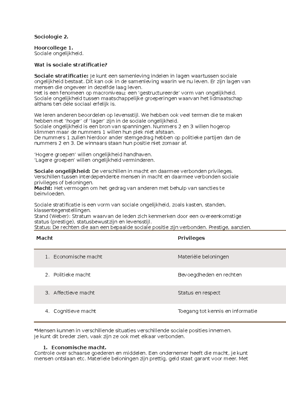 Sociologie 2 - Hoorcollege 1. Sociale Ongelijkheid. Wat Is Sociale ...