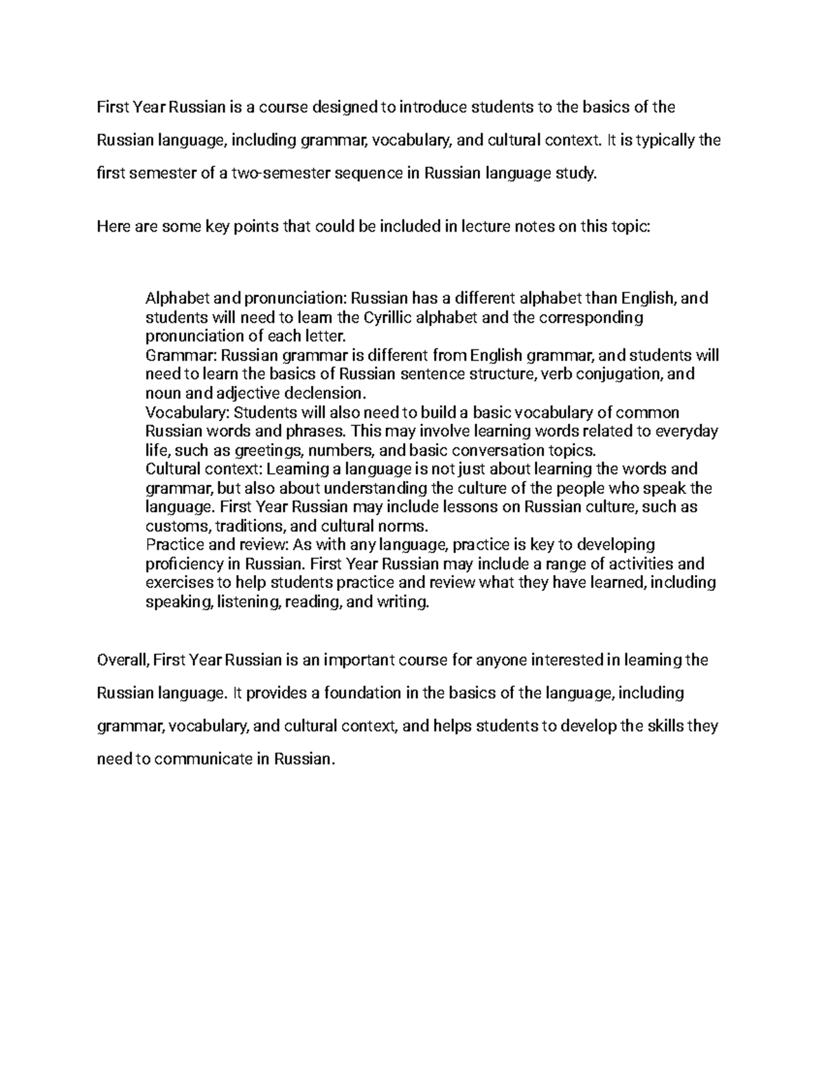 AA889999-12 - notes - First Year Russian is a course designed to ...