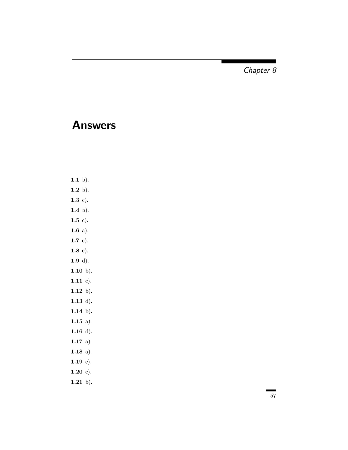 Solutions Additional Exercises - Chapter 8 Answers 1 B). 1 B). 1 C). 1 ...