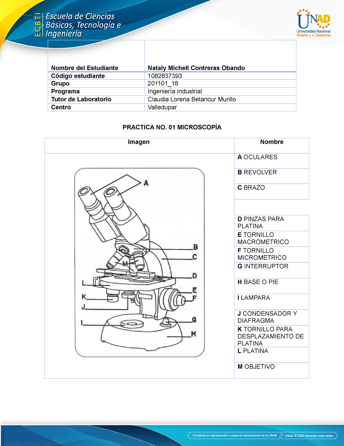 Anexo Entrega Informe Prácticas Biología - Nombre Del Estudiante Nataly ...