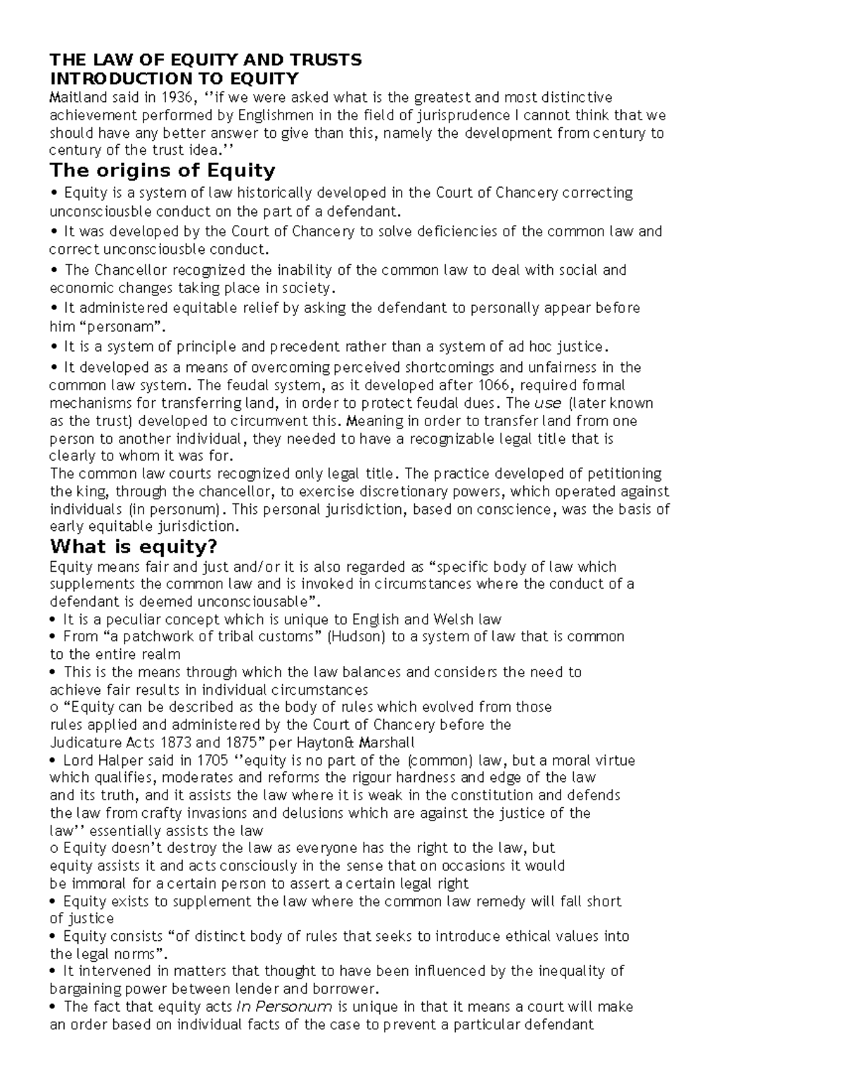 THE LAW OF Equity - ####### THE LAW OF EQUITY AND TRUSTS ...