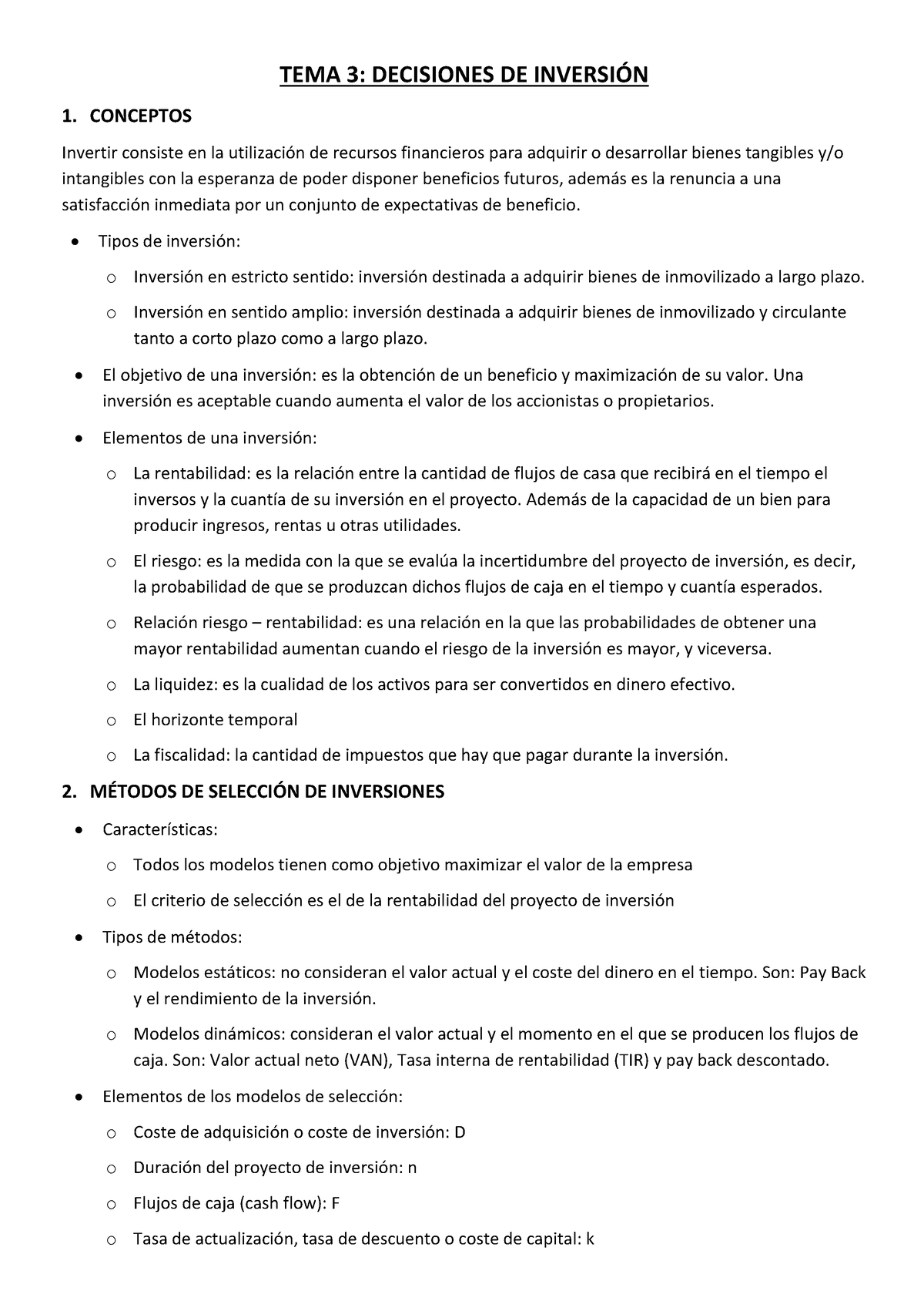 TEMA 3- Decisiones DE Inversión - TEMA 3: DECISIONES DE INVERSIÓN 1 ...