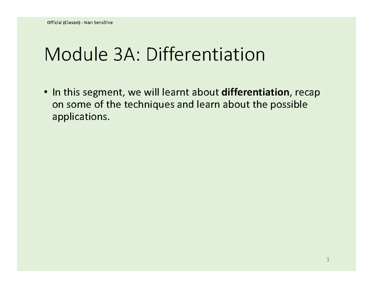 1 CAEM03 Differentiation Oct21 - Official (Closed) - Non Sensitive ...