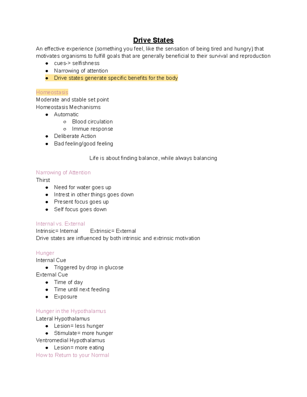 Drive States External Intrinsic= Internal Extrinsic= External Drive