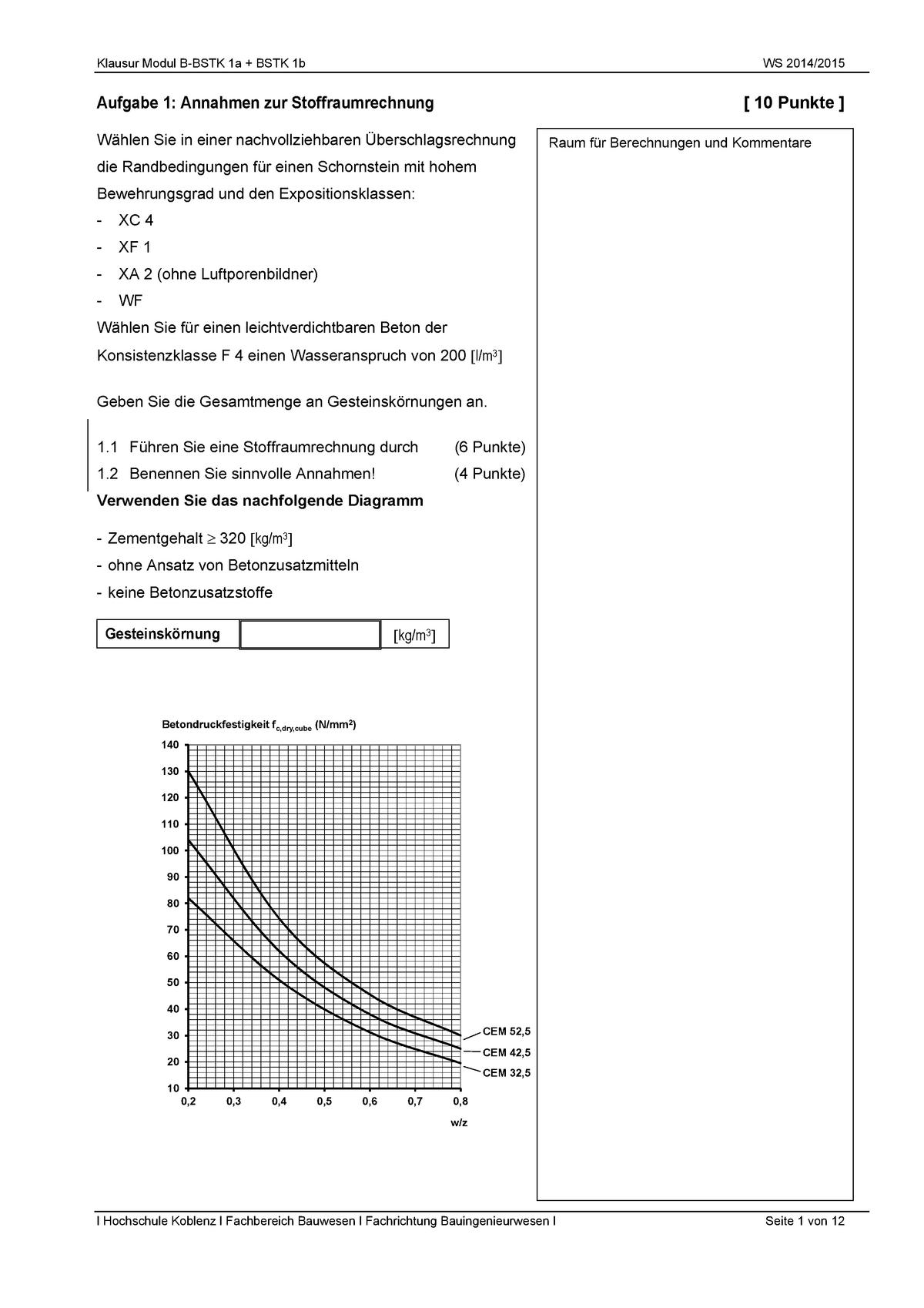 Klausur 2015, Fragen - Klausur Modul B-BSTK 1a + BSTK 1b WS 2014/2015 ...