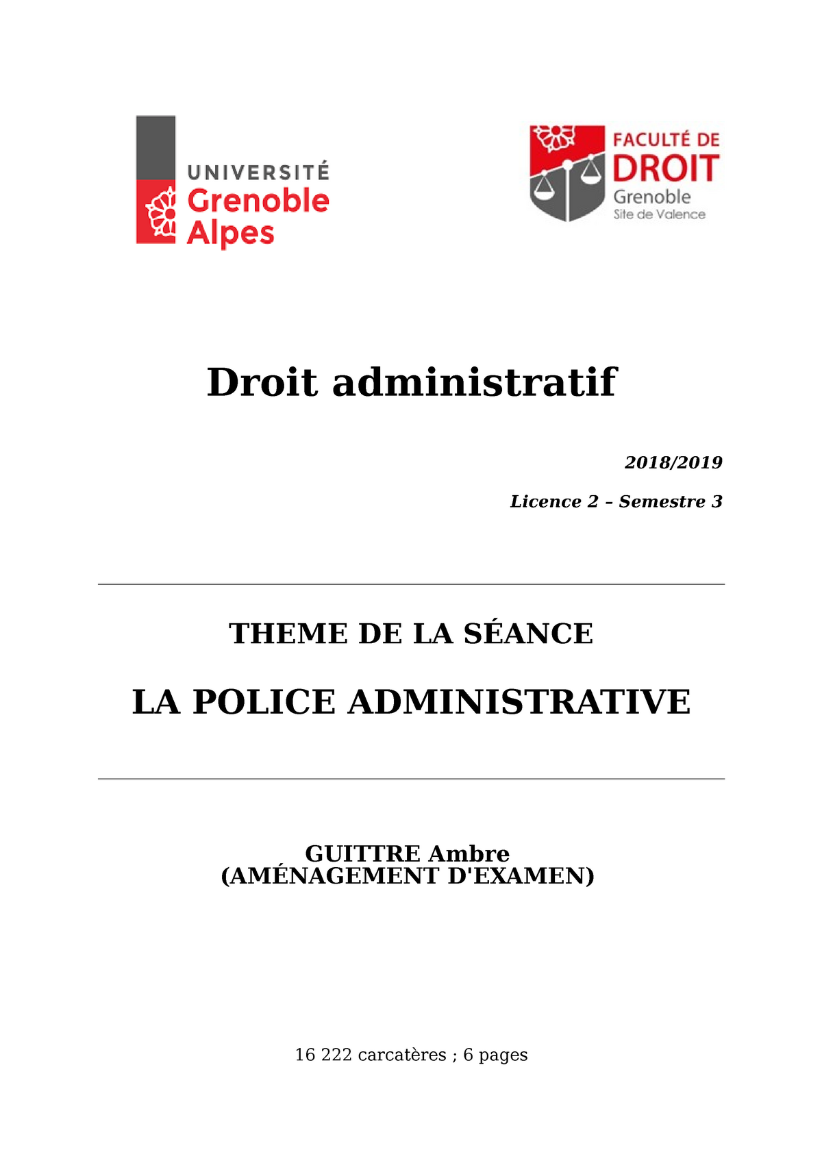 dissertation droit administratif police administrative