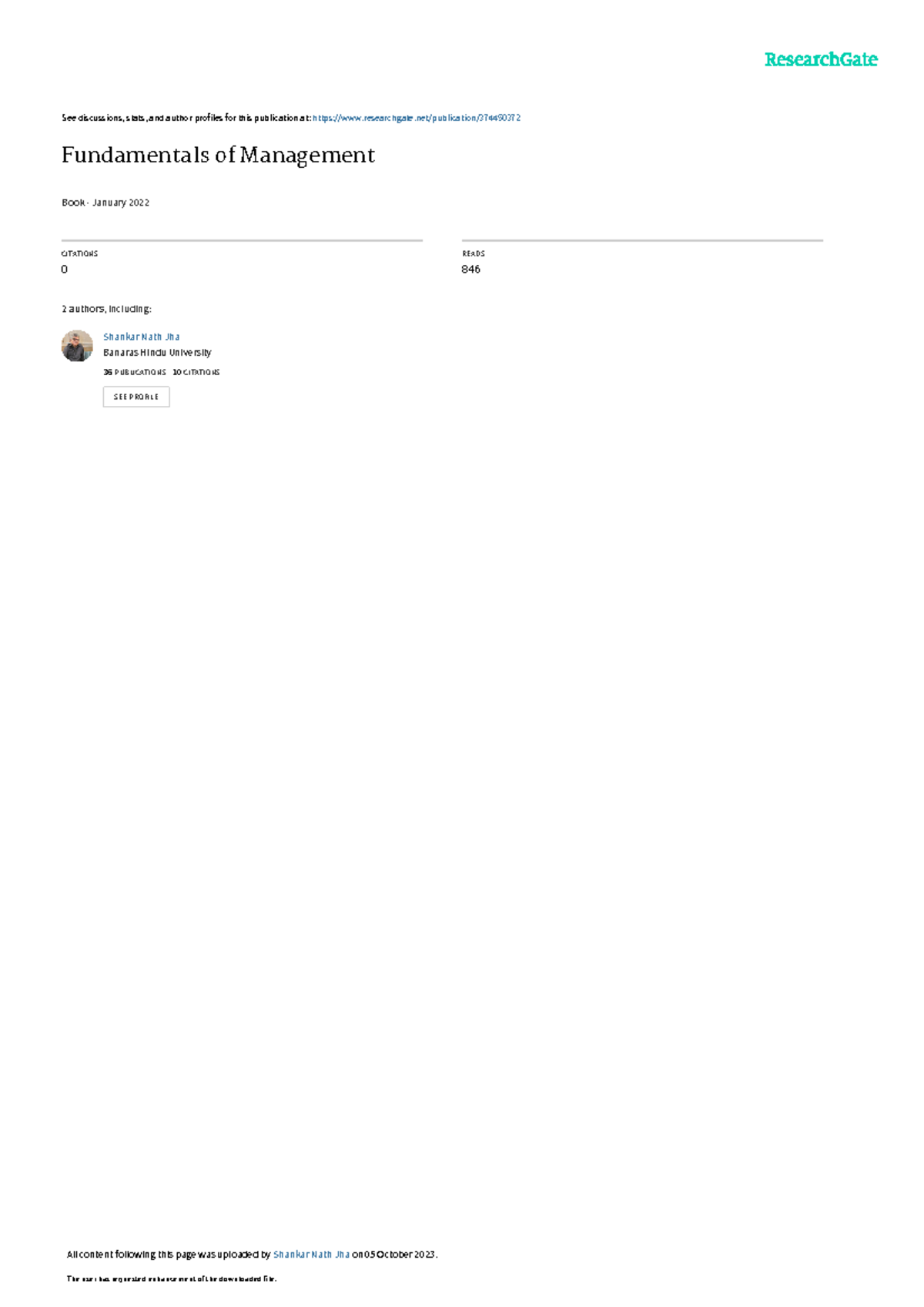Management - lecture notes - See discussions, stats, and author ...