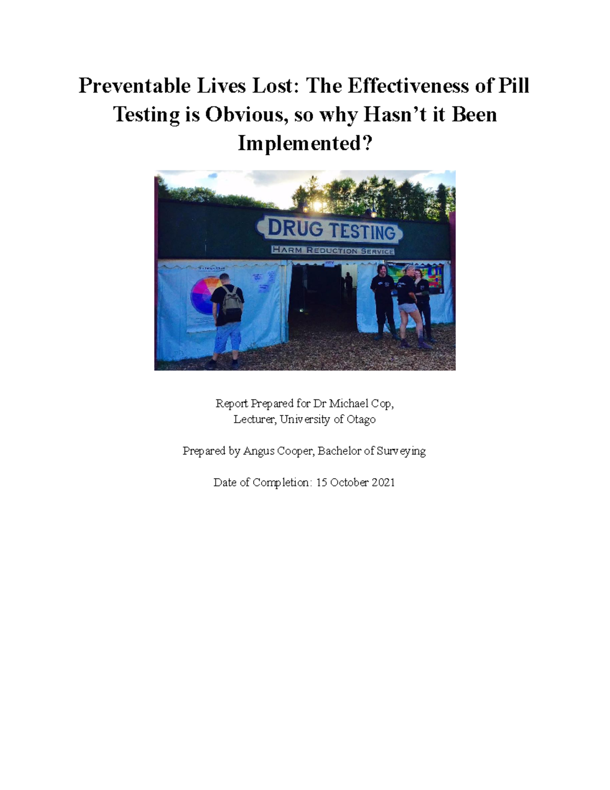 ENG228 Report - Preventable Lives Lost: The Effectiveness of Pill ...