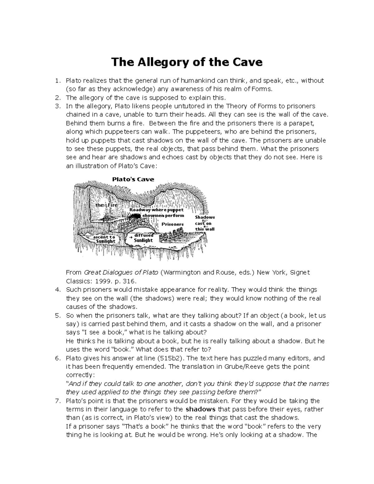 thesis of the allegory of the cave