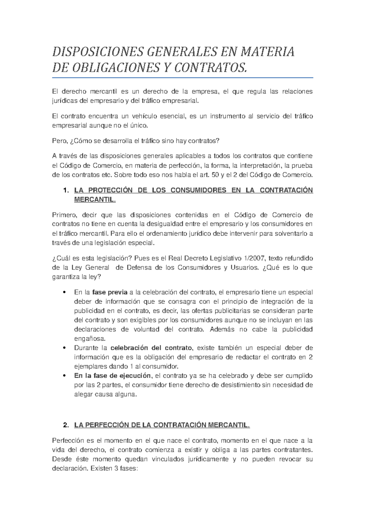 Disposiciones Generales En Materia De Obligaciones Y Contratos ...