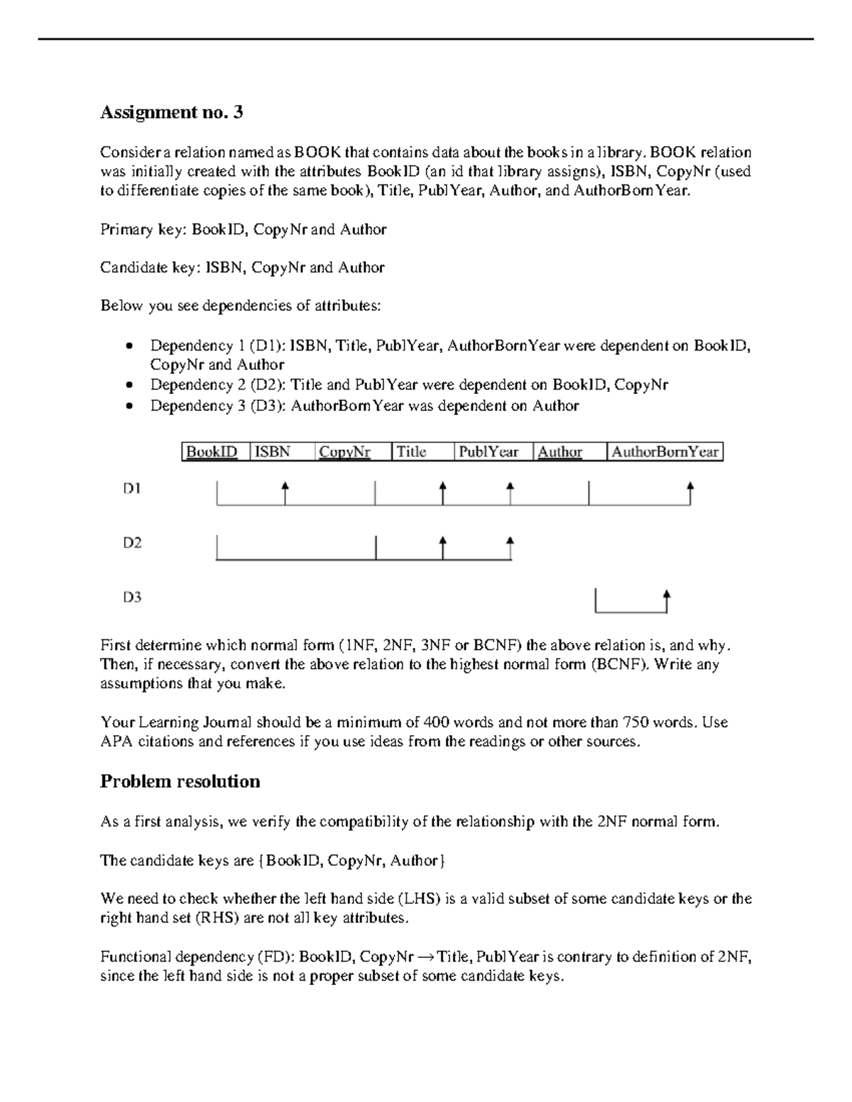 Assignment no. 3 - Assignment no. 3 Consider a relation named as BOOK ...