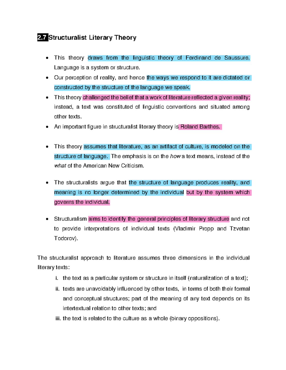 structuralism in literary theory essay