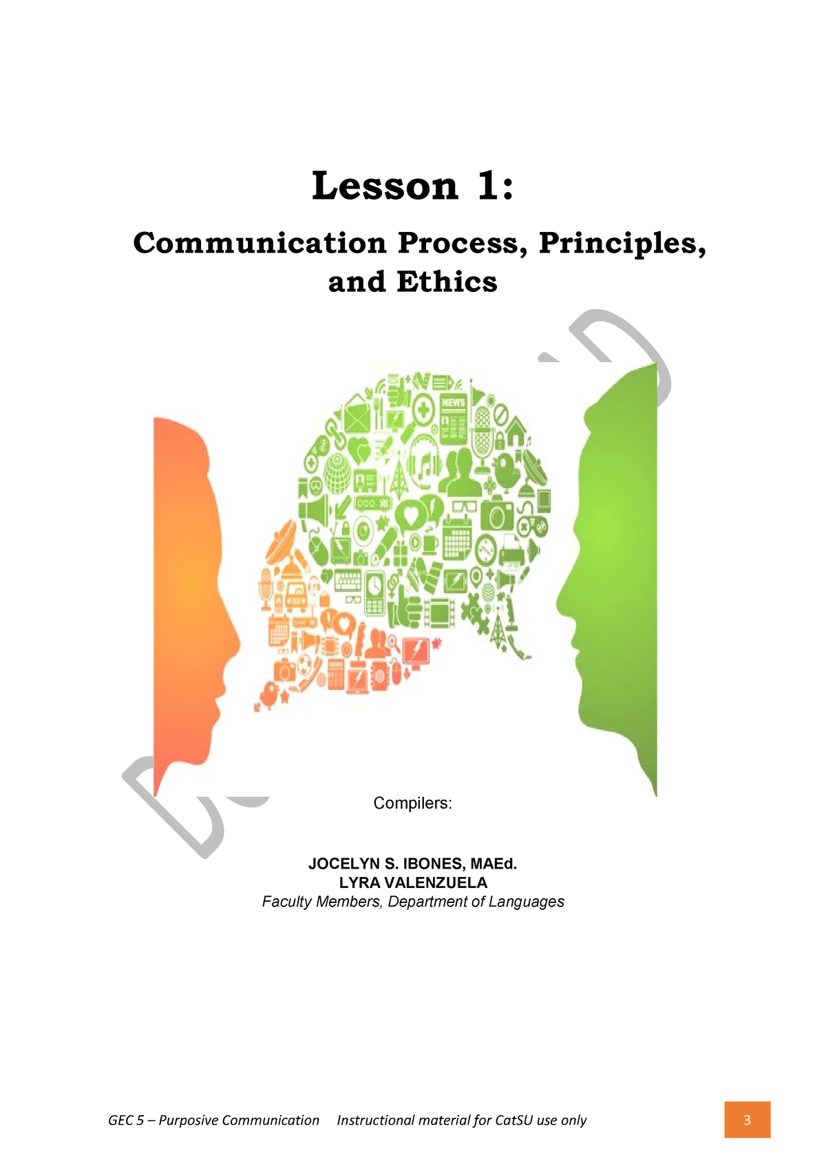 Lesson 1 Communication Process Principles And Ethics Edited - Lesson 1 ...