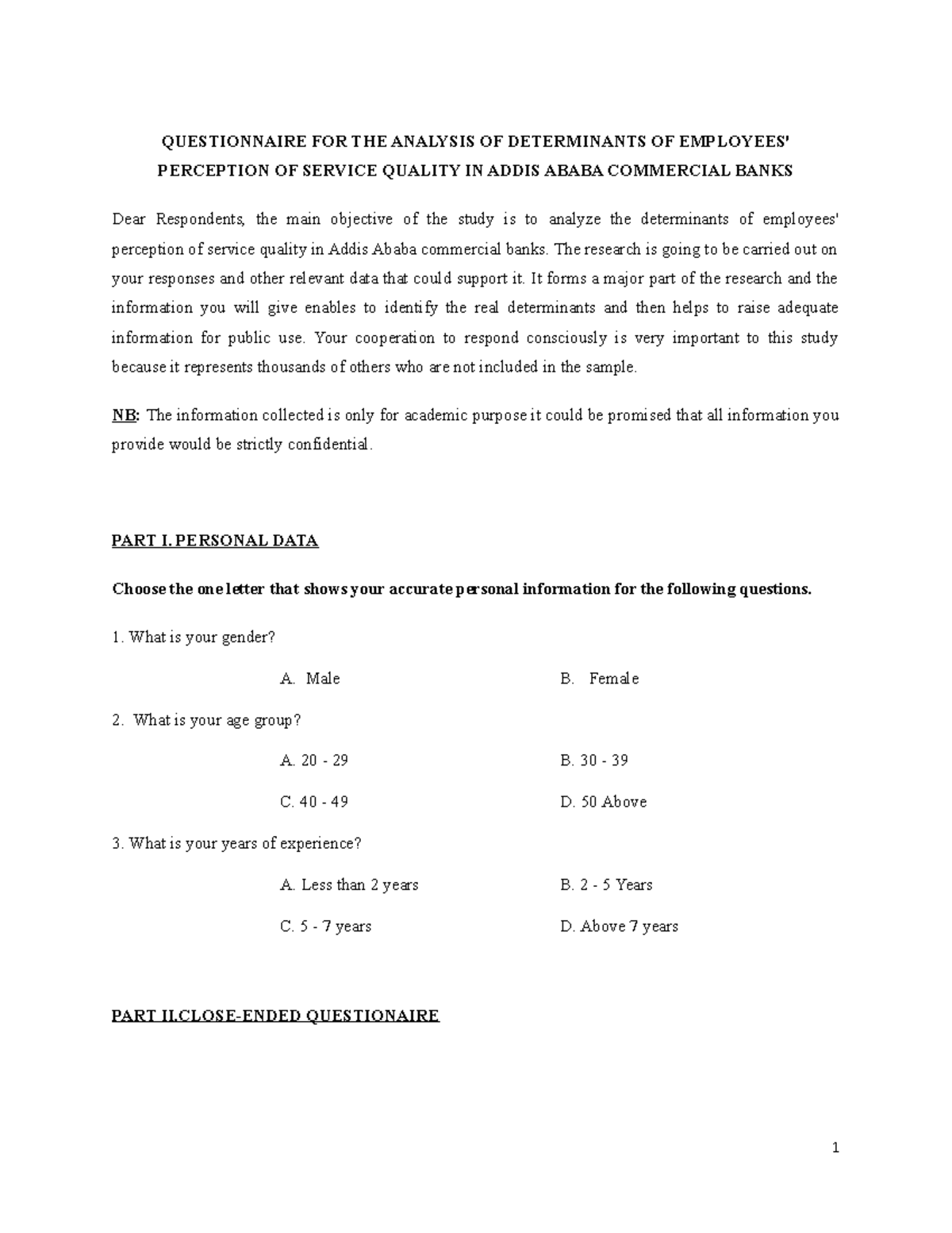 Questionnaire - asasas - QUESTIONNAIRE FOR THE ANALYSIS OF DETERMINANTS ...