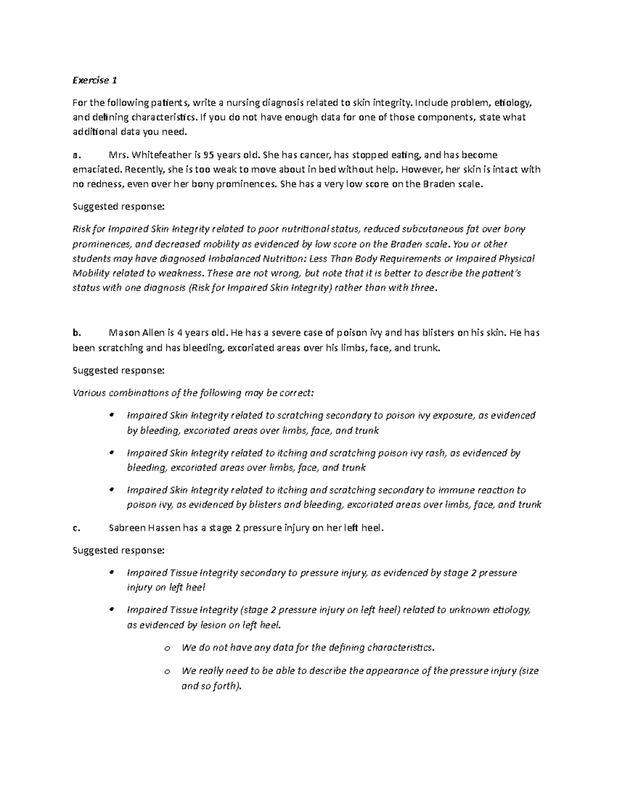 integumentary system critical thinking questions