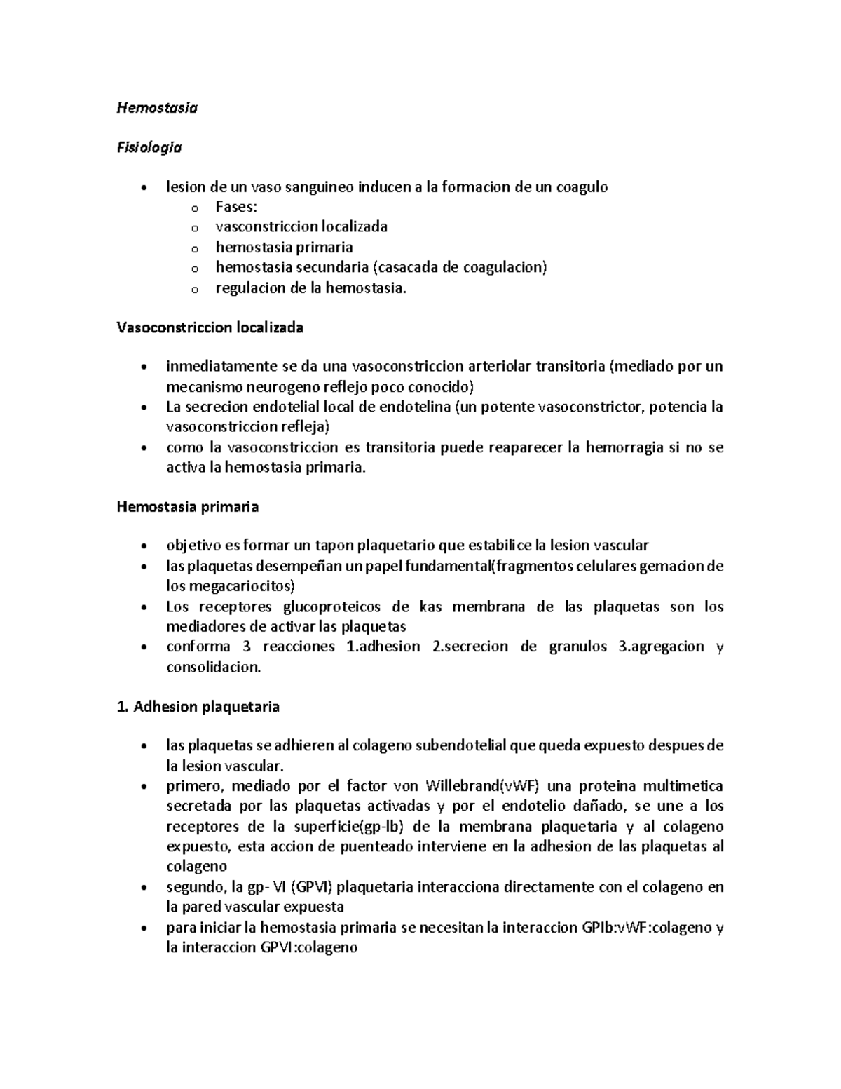 RAE Farmaco - Hemostasia Fisiologia lesion de un vaso sanguineo inducen ...