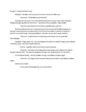 Test 1 Chapter 4 Study Guide - Abnormal Psych Test 1 Study Guide ...