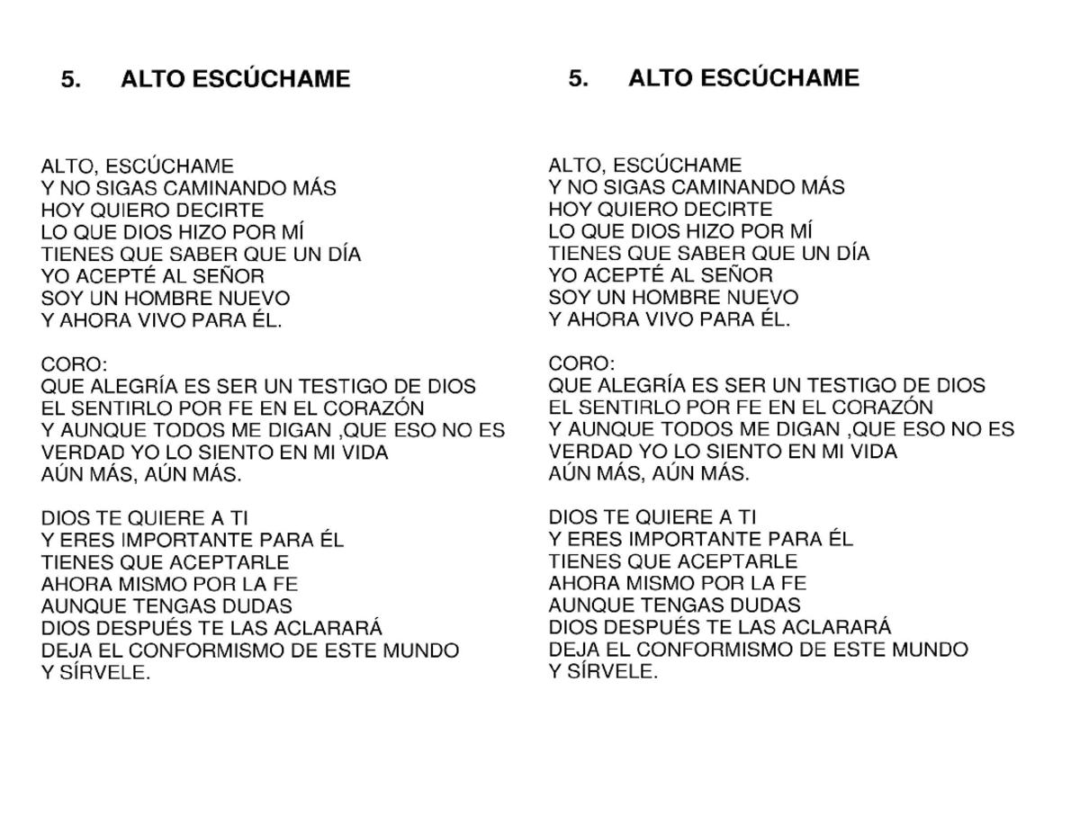 Alto escuchame fichas de analisis 5. ALTO ESCÚCHAME 5. ALTO