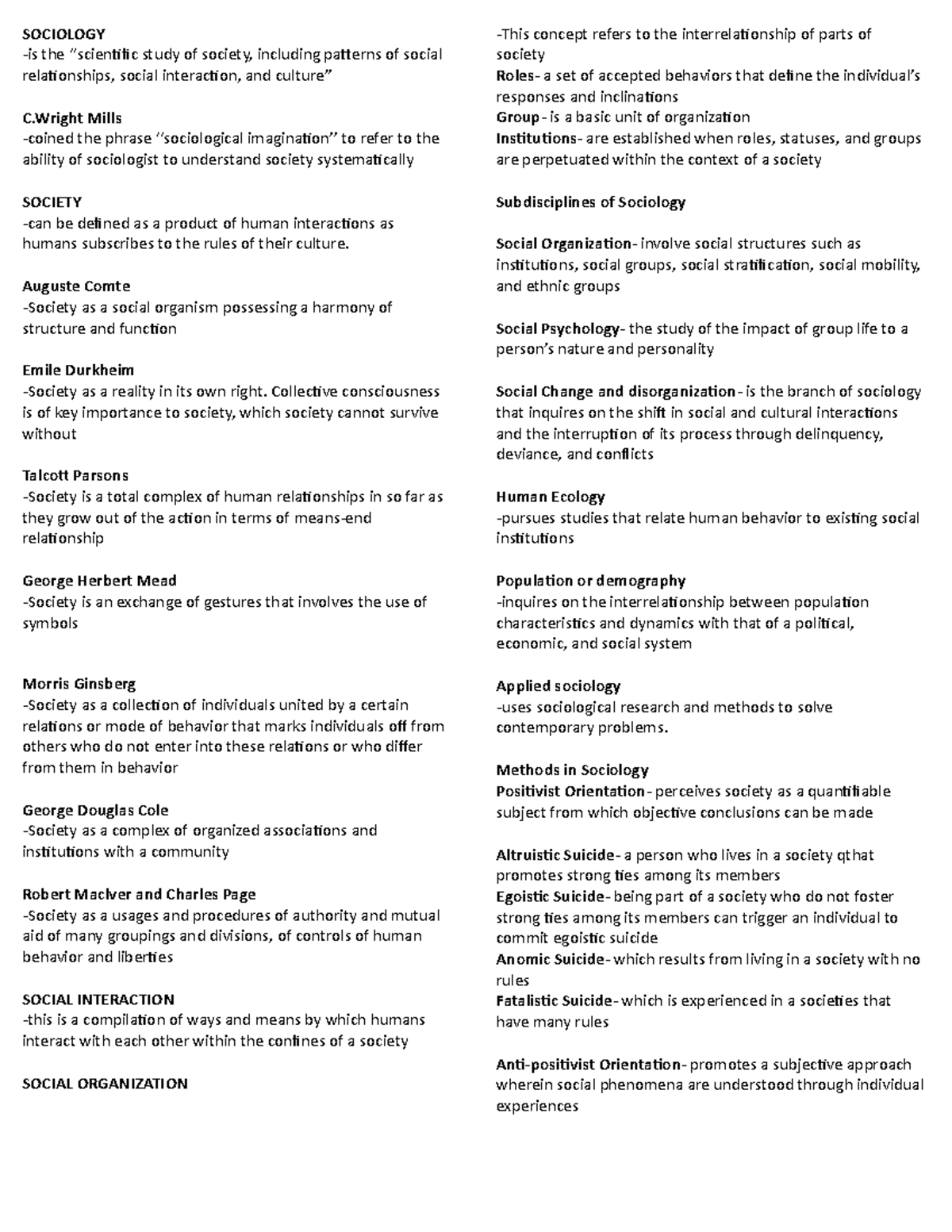 UCSP SOCIOLOGY, POLITICS, AND ENCULTURATION - SOCIOLOGY -is the ...