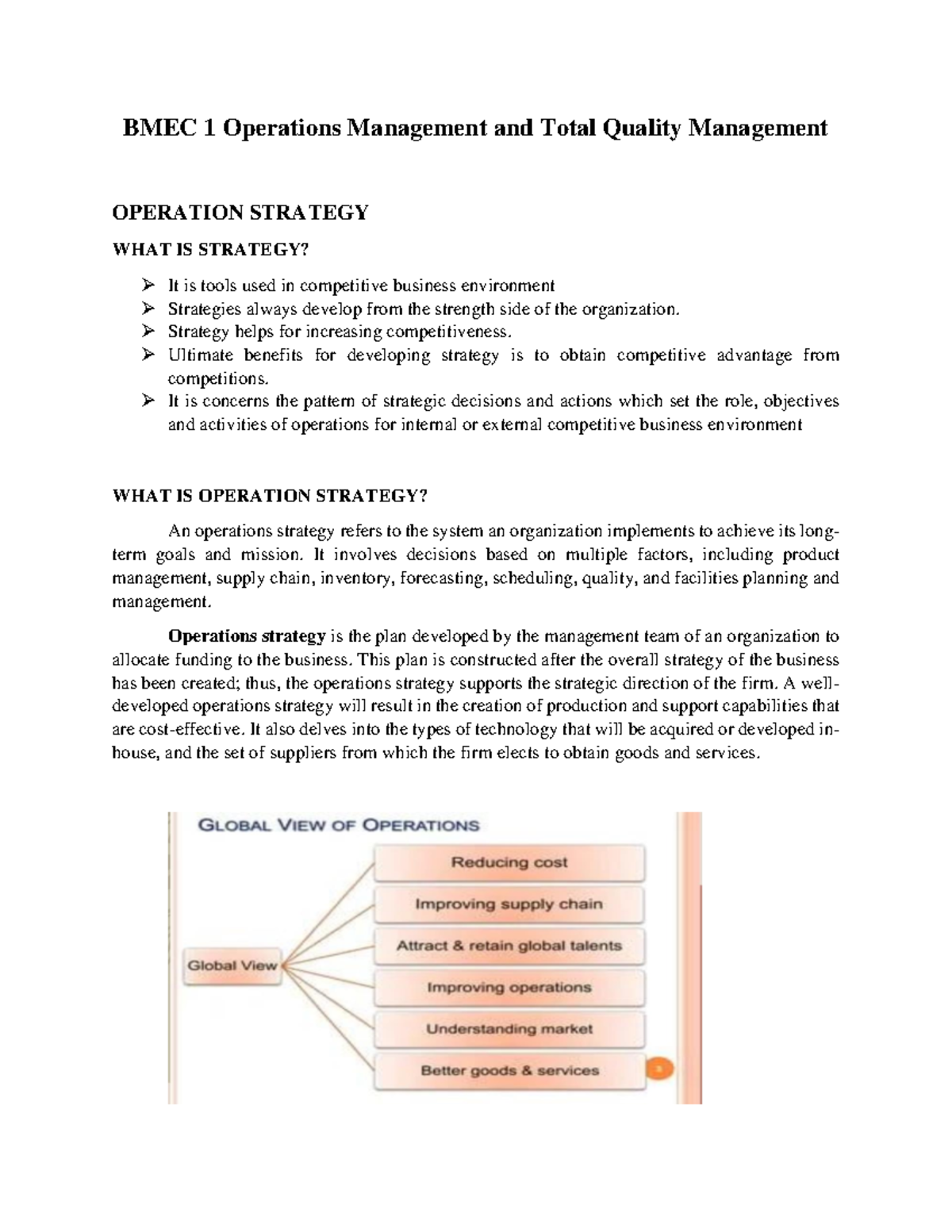 BMEC Lecture 2 A core definition of total quality management (TQM