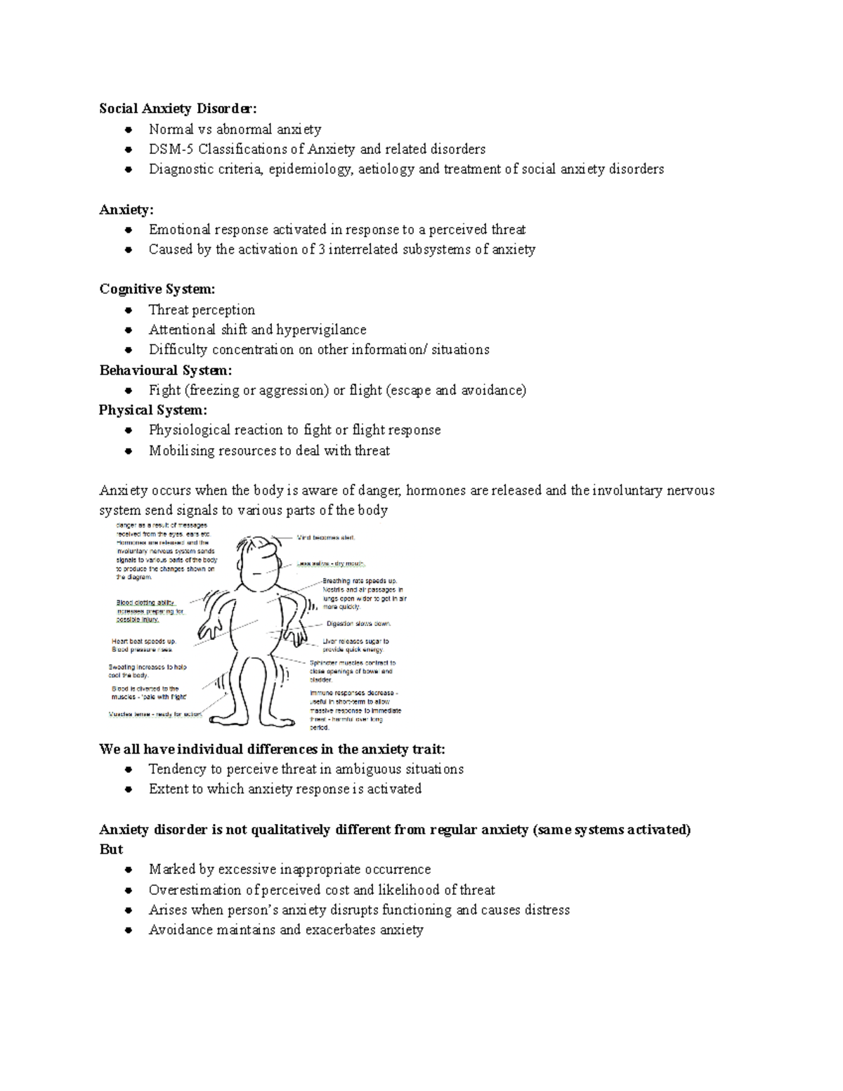 PSYC2915 Week 5 Lecture Notes - Social Anxiety Disorder: Normal vs ...