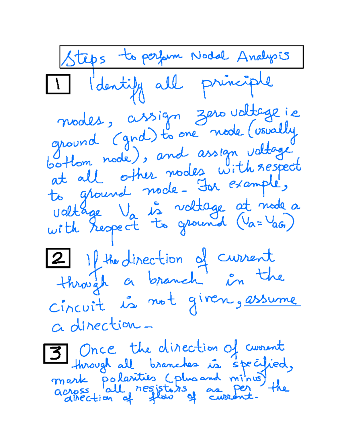 Section 3 - notes from lec - Steps to perform Nodal Analysis I Identify ...