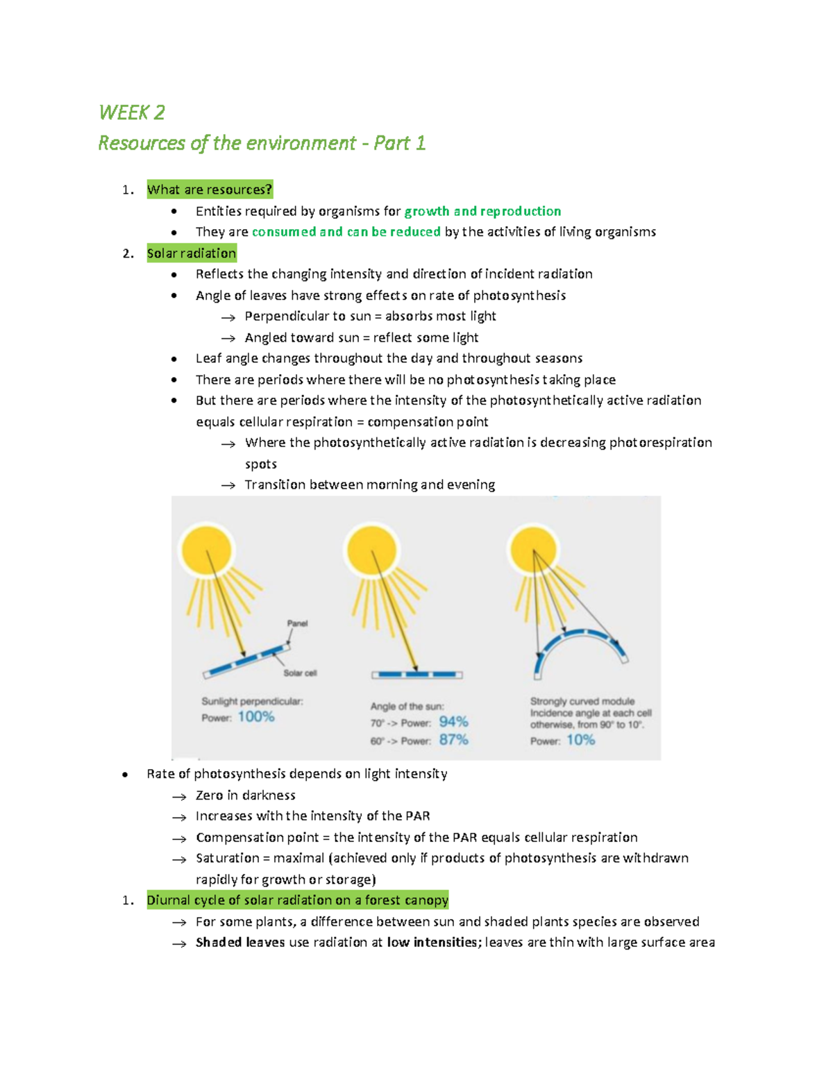 Week 2 - Week 2 Introduction to ecology full notes - WEEK 2 Resources ...