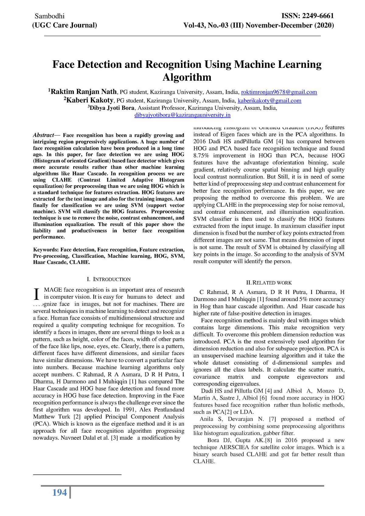 face recognition using machine learning research paper