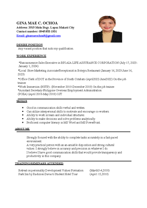 Tecson-Resume - BSA - 2/12/ RESUME A. Basic Information Mailyn ...