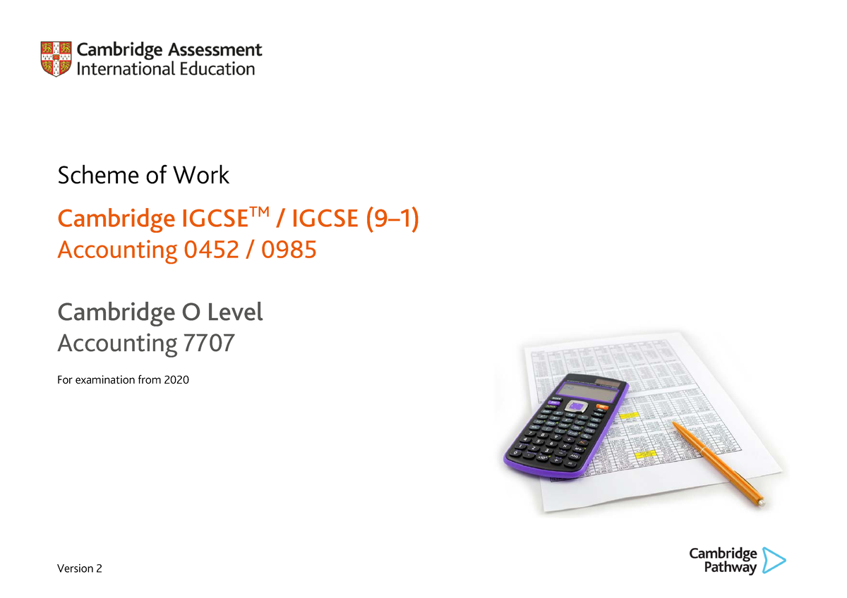 0452 Scheme Of Work (for Examination From 2020) - Version 2 Cambridge ...