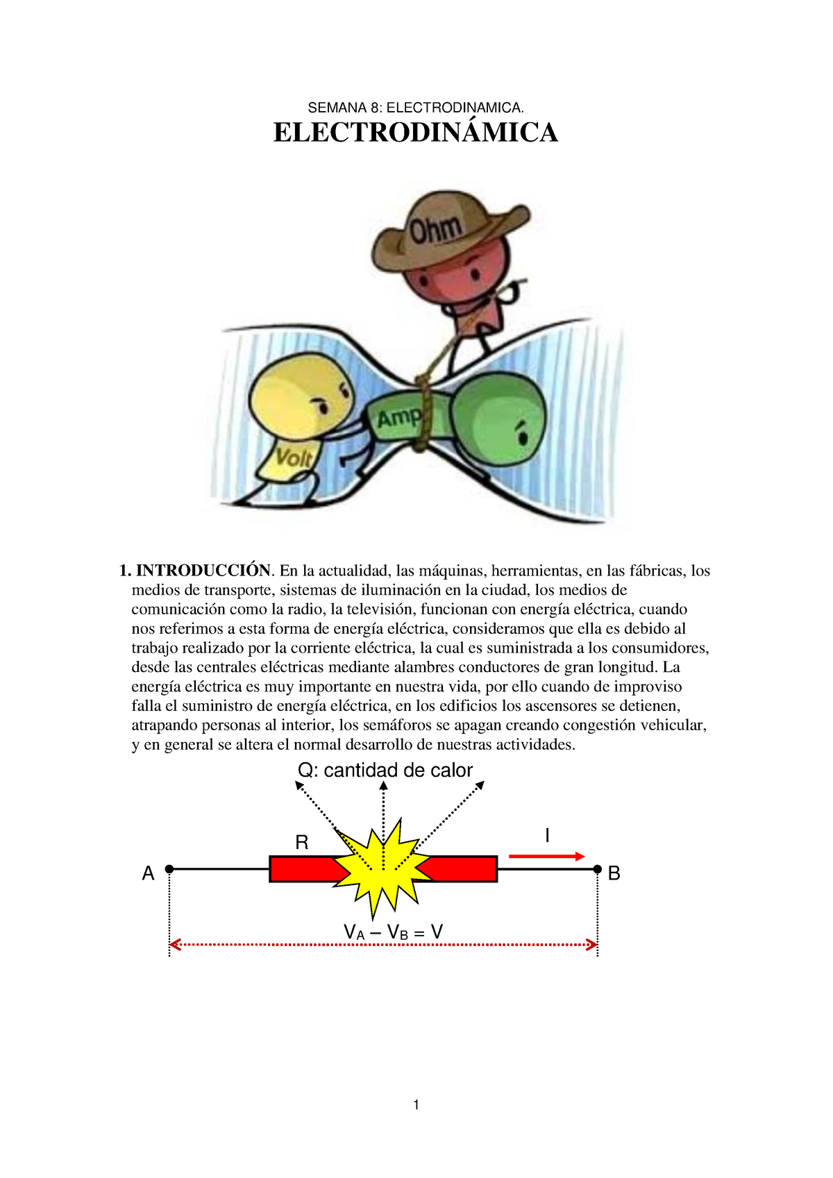 Fisica Semana 8 - Electrodinamica, Lectura Obligatoria - SEMANA 8 ...