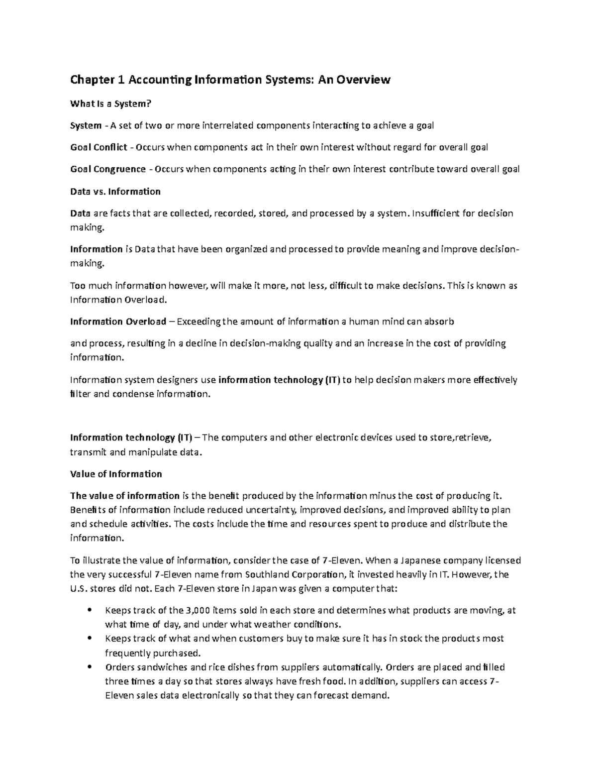 AIS Reviewer Chapter 1-3 - Chapter 1 Accounting Information Systems: An ...