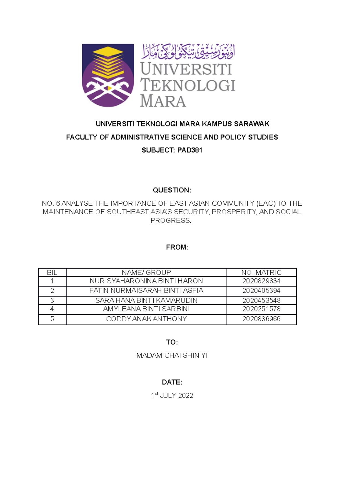 written assignment politeknik